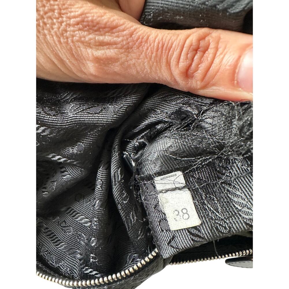 Prada Black Leather Shoulder Hobo Bag Adjustable Strap - Picture 14 of 16